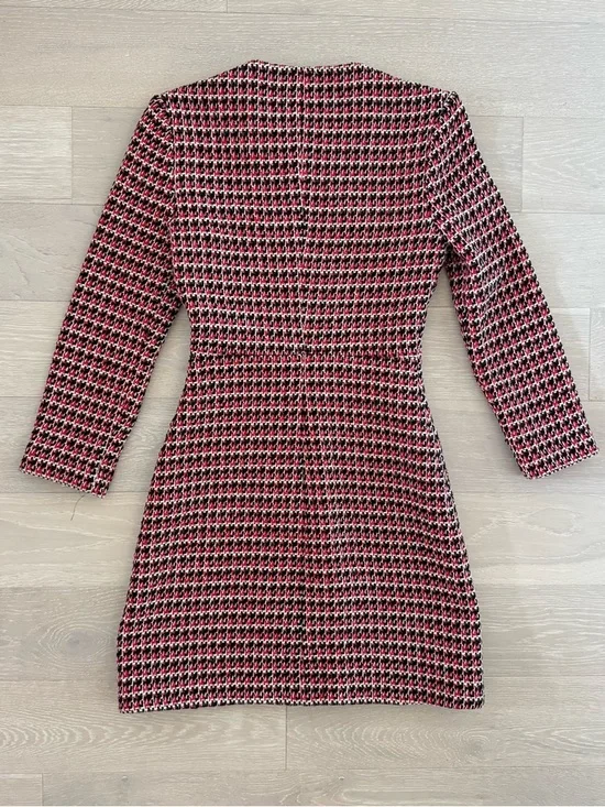Maje Paris Romane Tweed Dress Full Zip Long Sleeve - Size 34 - Picture 2 of 12